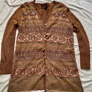 Lianne Barnes Long Lace Cardigan